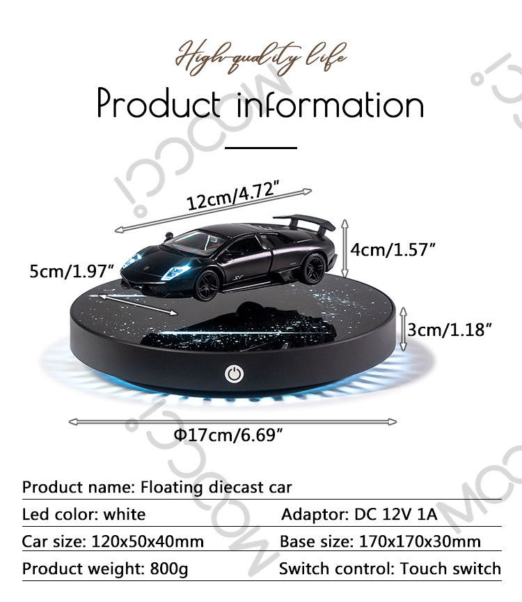 Magnetic Floating Diecast Car Vehicle with LED 1:36 scale